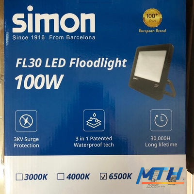 โคมฟลัดไลท์ LED 100W SIMON DAY 0-0085 FL30 แสงขาว รูปหน้าปก