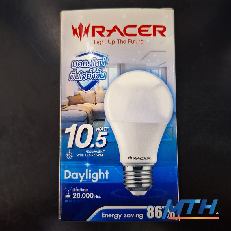 รูปภาพสินค้า หลอด Bulb LED 10.5W RACER Day แสงขาว A60/KATIE 20,000Hr