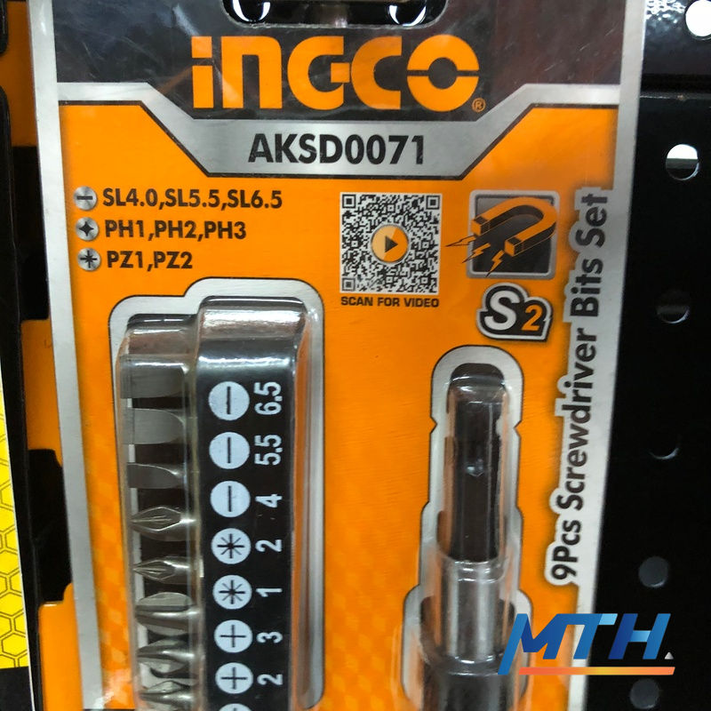 รูปภาพสินค้า ชุดดอกไขควง 9Pcs INGCO AKSD0071