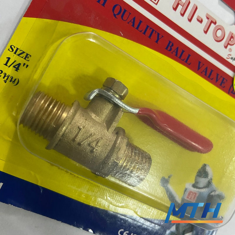 รูปภาพสินค้า ก๊อกลม Hi-top 1/4" นอก+นอก/ผผ. BV-MM 3-20-03         (บอลวาล์ว2หุน)