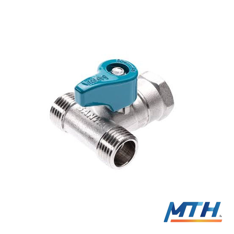 รูปภาพสินค้า มินิบอลวาล์ว 3ทาง ผผผ. 1/2" SANWA    (ทองเหลือง/ผ.ผ.ผ)