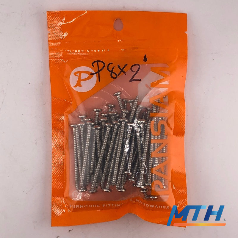 รูปภาพสินค้า สกรูเกลียว P8X2" TP-820NI-POL050H (หัวกลม) PanSiam