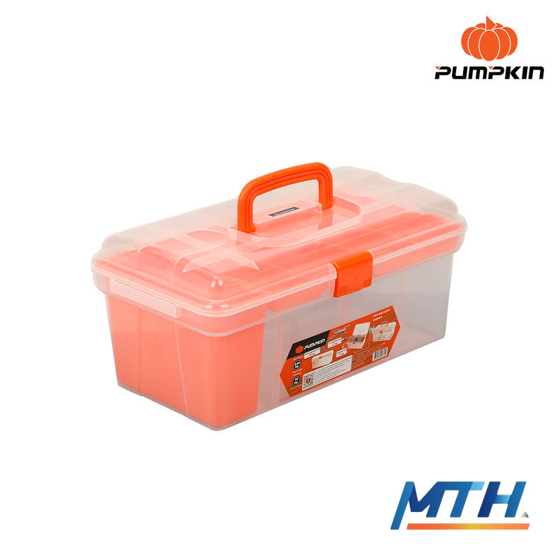 รูปภาพสินค้า กล่องเครื่องมือPVC Pumpkin 15" 20824 PTT-SB15TH +ถาด+ช่องเสียบข้าง ใส