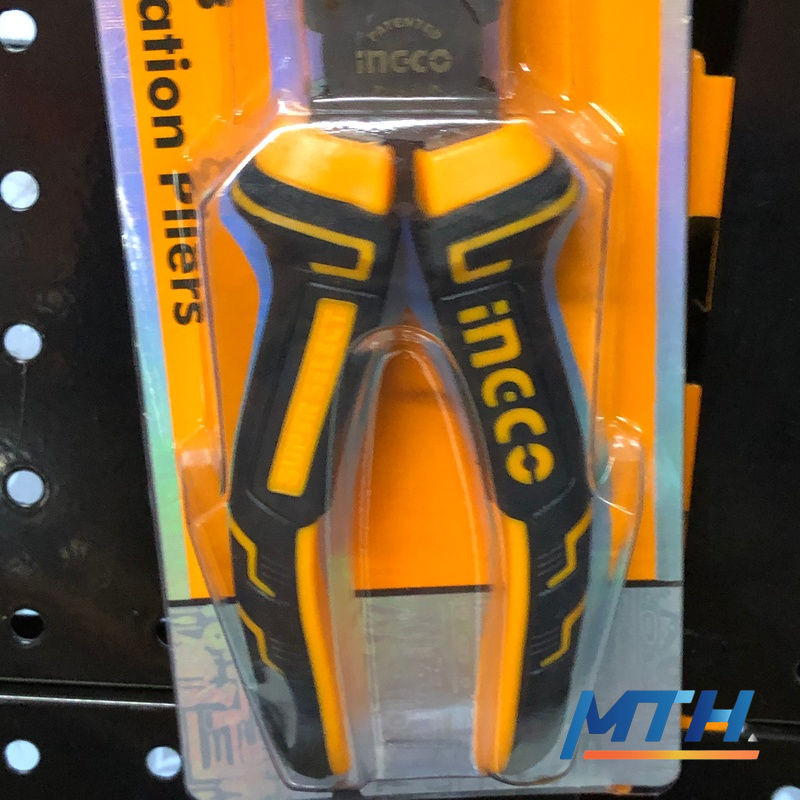 รูปภาพสินค้า คีมปากจิ้งจกหุ้ม INGCO 6" HCP08168 (แพ็คแข็ง/แขวน)