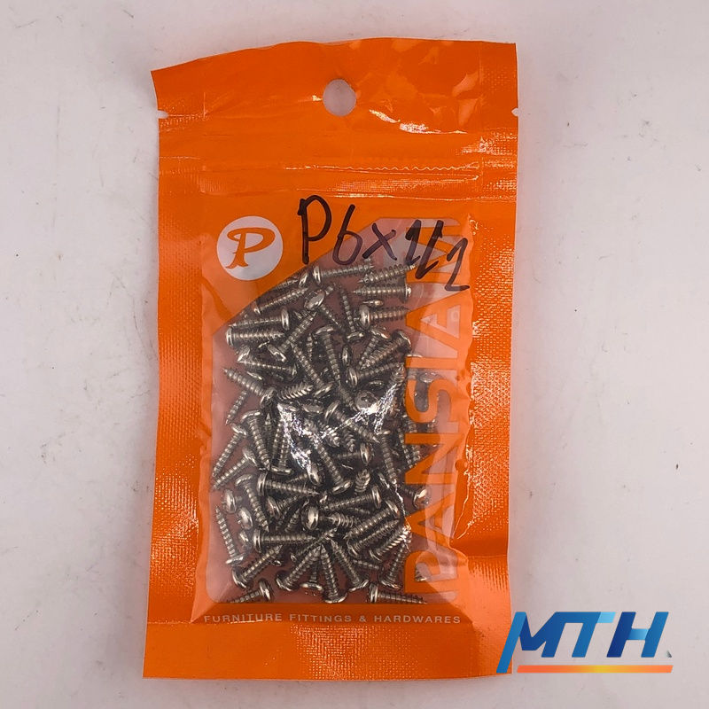 รูปภาพสินค้า สกรูเกลียวเหล็ก P 6X1/2" (100) TP-612NI-POL100H Pansiam