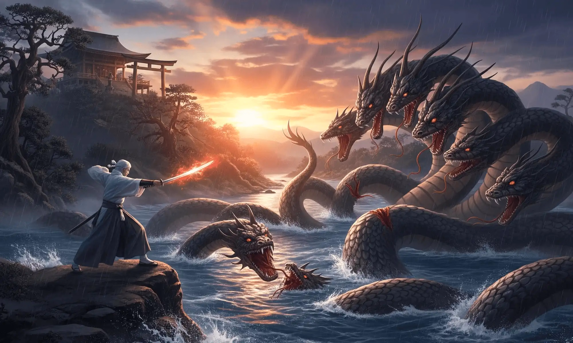 The Tale of Yamata-no-Orochi: Eight-Headed Serpent