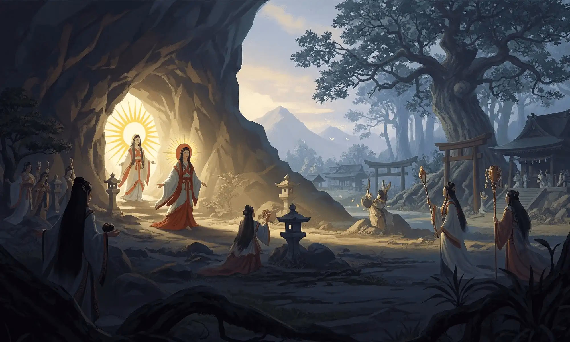 Amaterasu: Sun Goddess and the Cave of Darkness