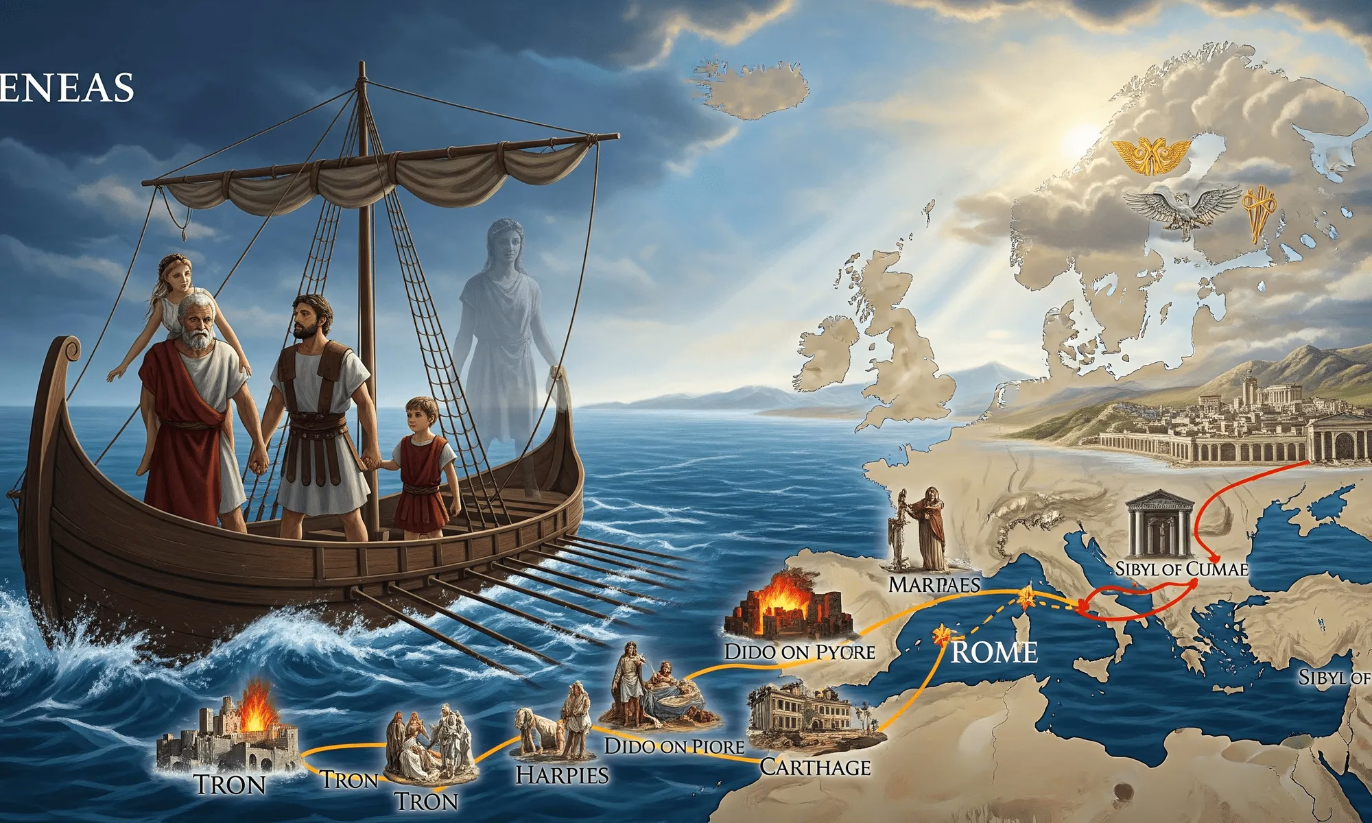 Aeneas and the Journey to Italy