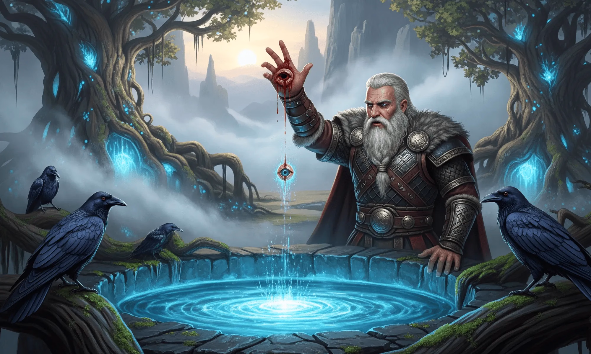 Odin’s Quest for Wisdom: Sacrifice at Mimir’s Well