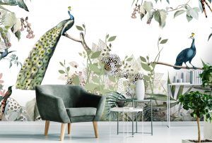 tropische vogels op behang