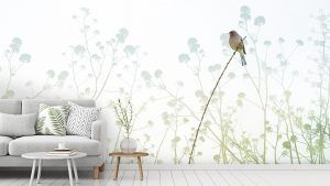 behang met vogel
