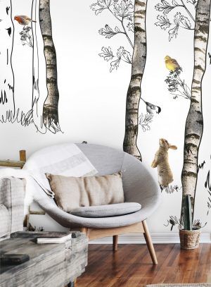 dieren behang huiskamer