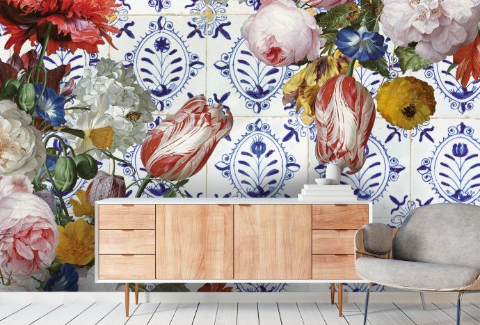 bloemen behang