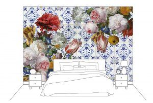 grote bloemen behang