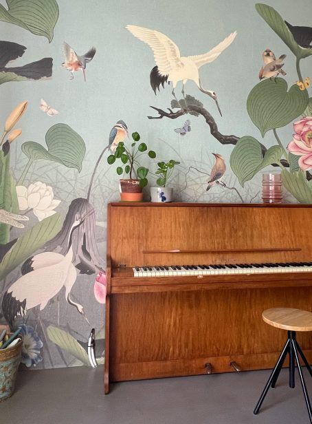 behang met vogels