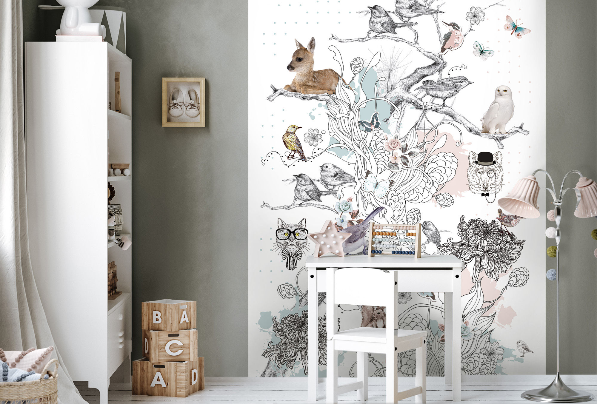 Behang Voor Kinderen - Schattige Pastelkleurige Katten - SASA Store