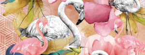 behang flamingo