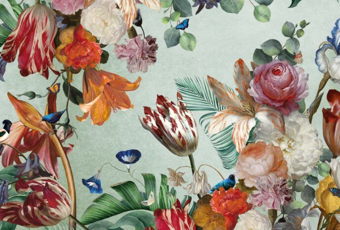 bloem stilleven op de muur