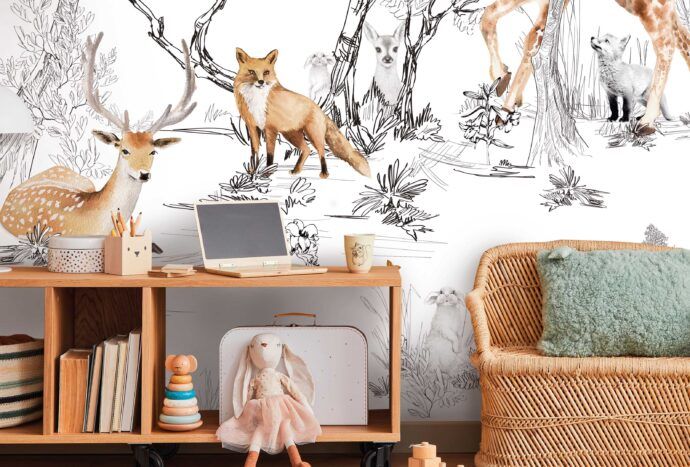 kinderkamer behang dieren