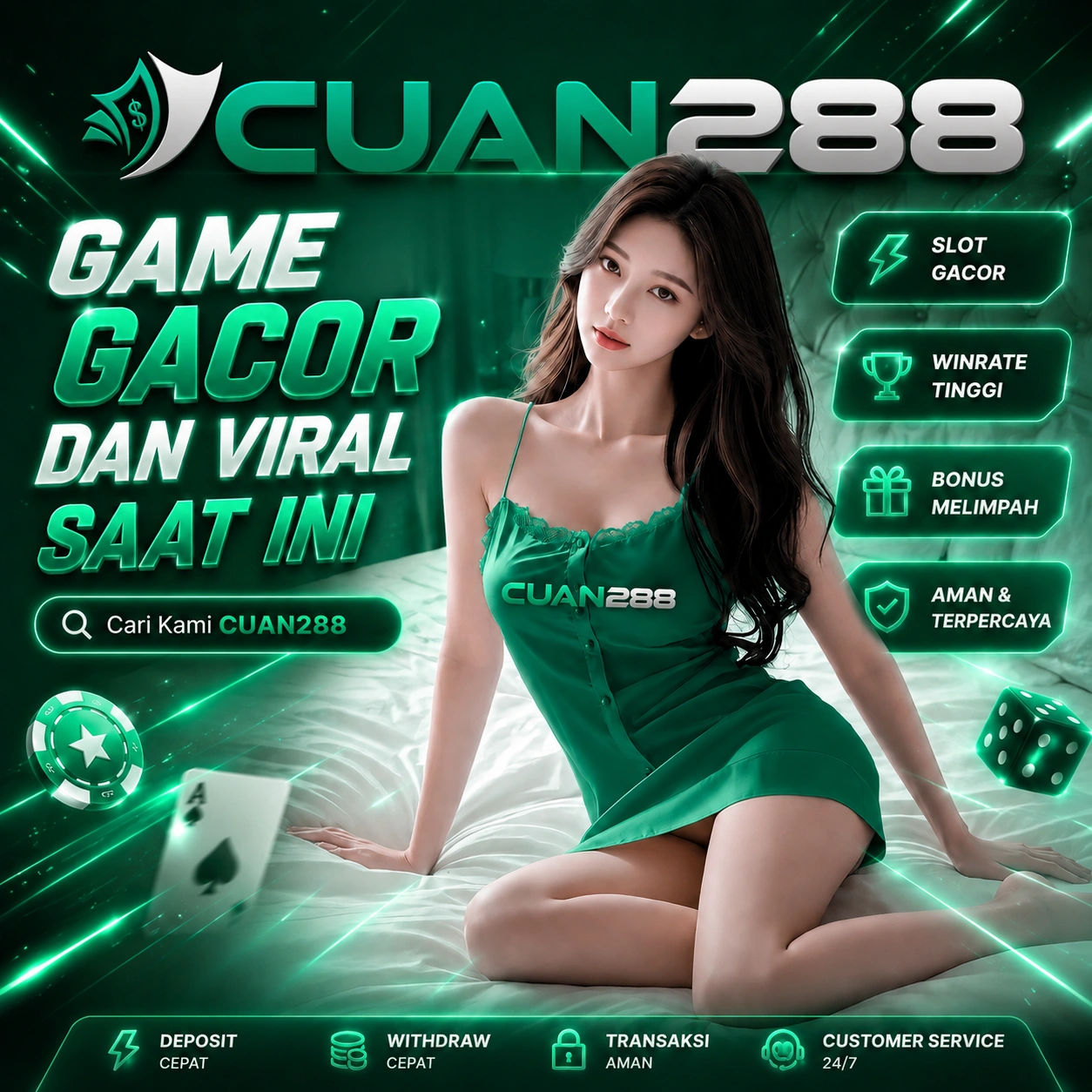 Thumbnail 1 of 3, Poster, CUAN288 Platform Game Online Terpercaya Sensasi Gampang Menang 2026 designed and sold by CUAN288.