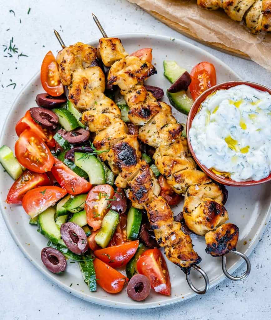 Chicken Souvlaki with Greek Yogurt Dip image