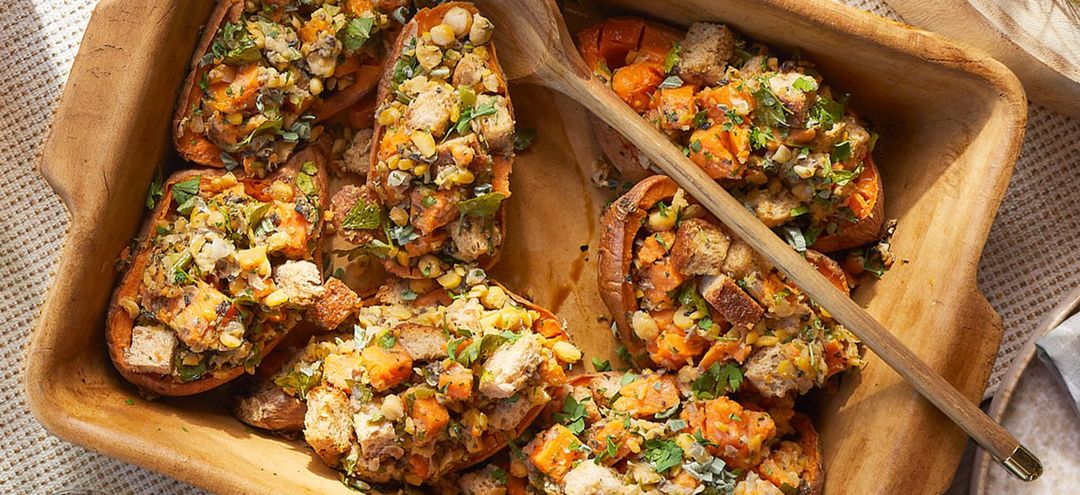 “Stuffinged” Sweet Potatoes