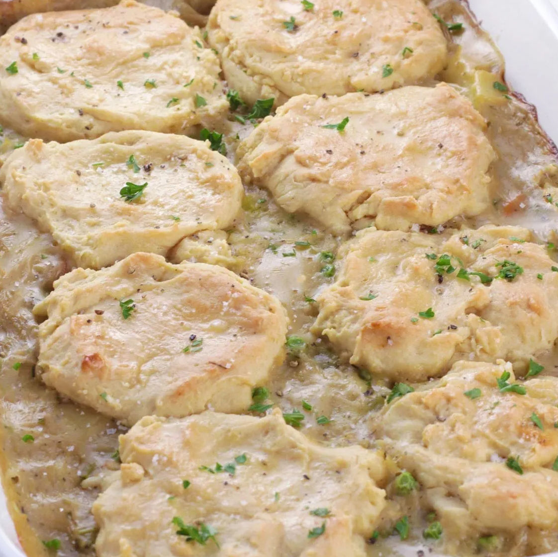Easy Vegan Pot Pie with Biscuits