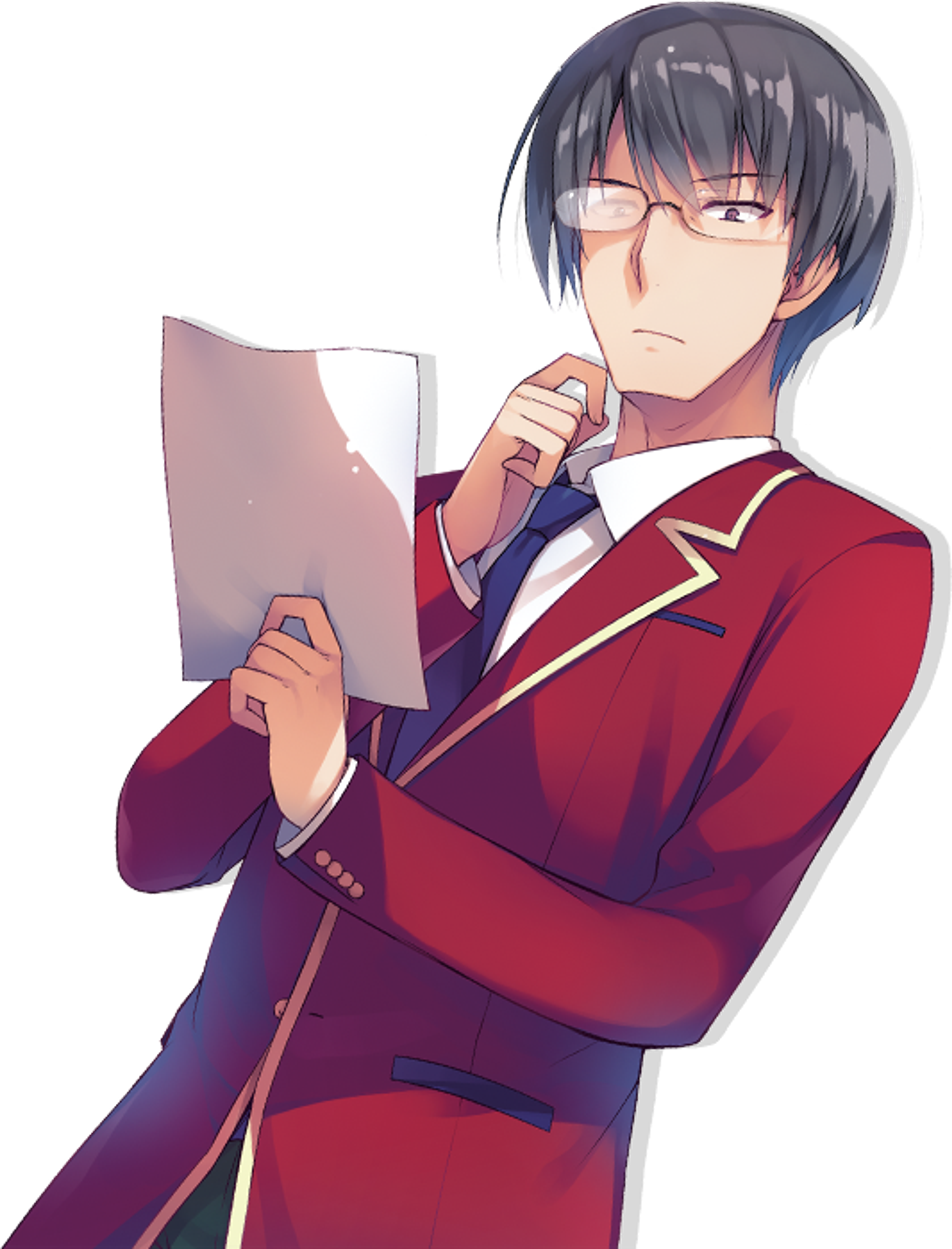 Male student council president with glasses