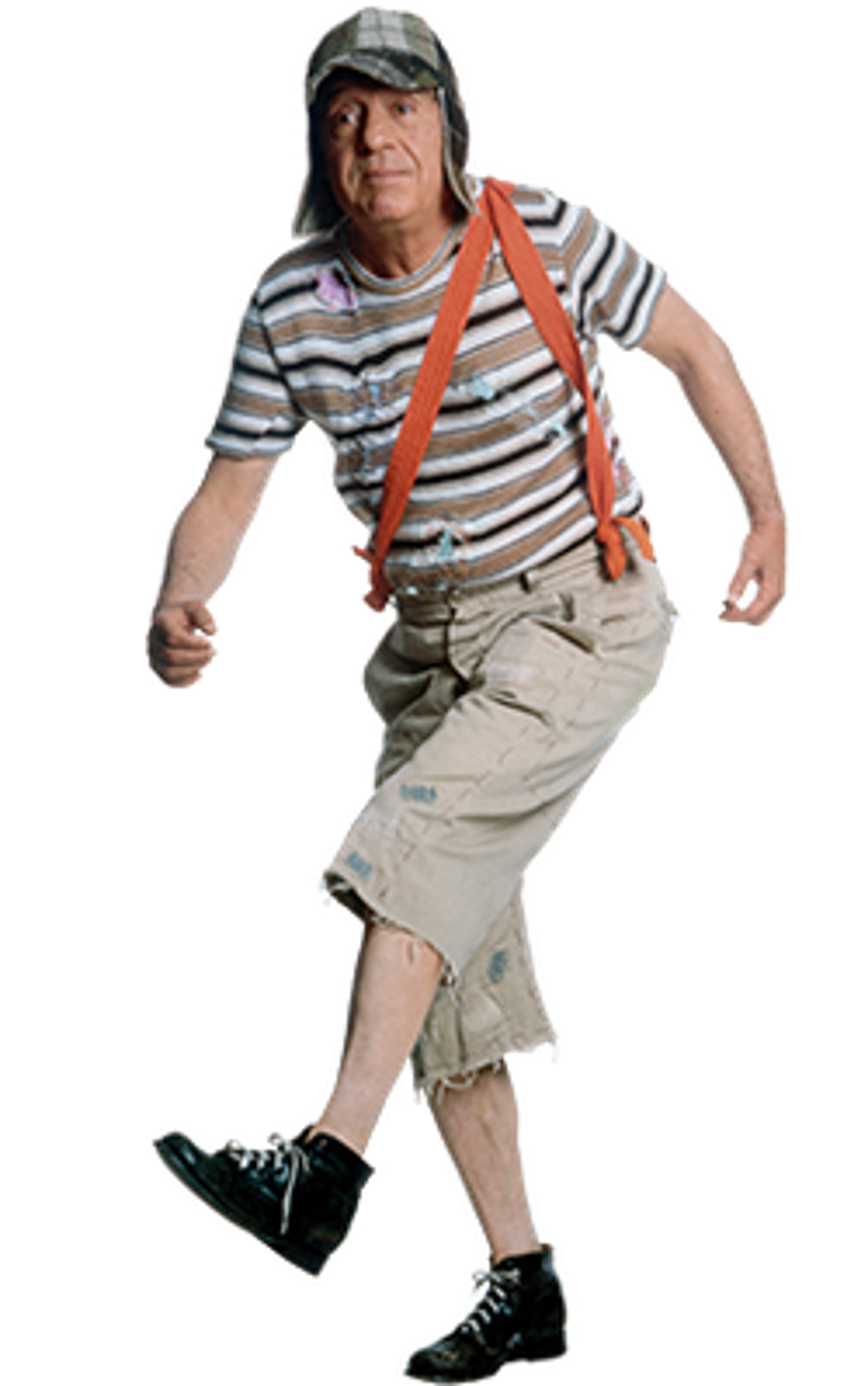 An older man in casual clothing walking or moving