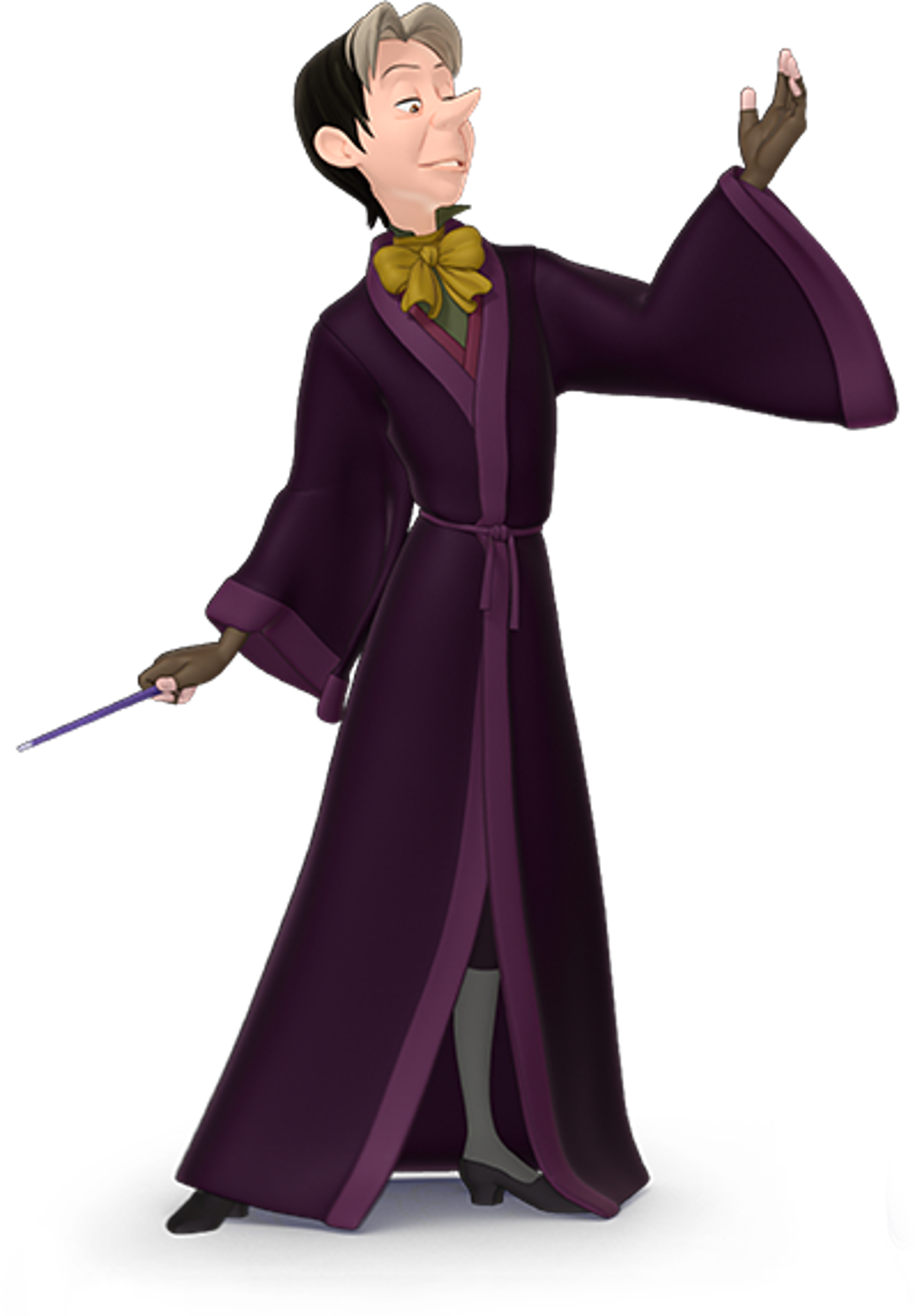 A male character in a purple robe with a bow tie