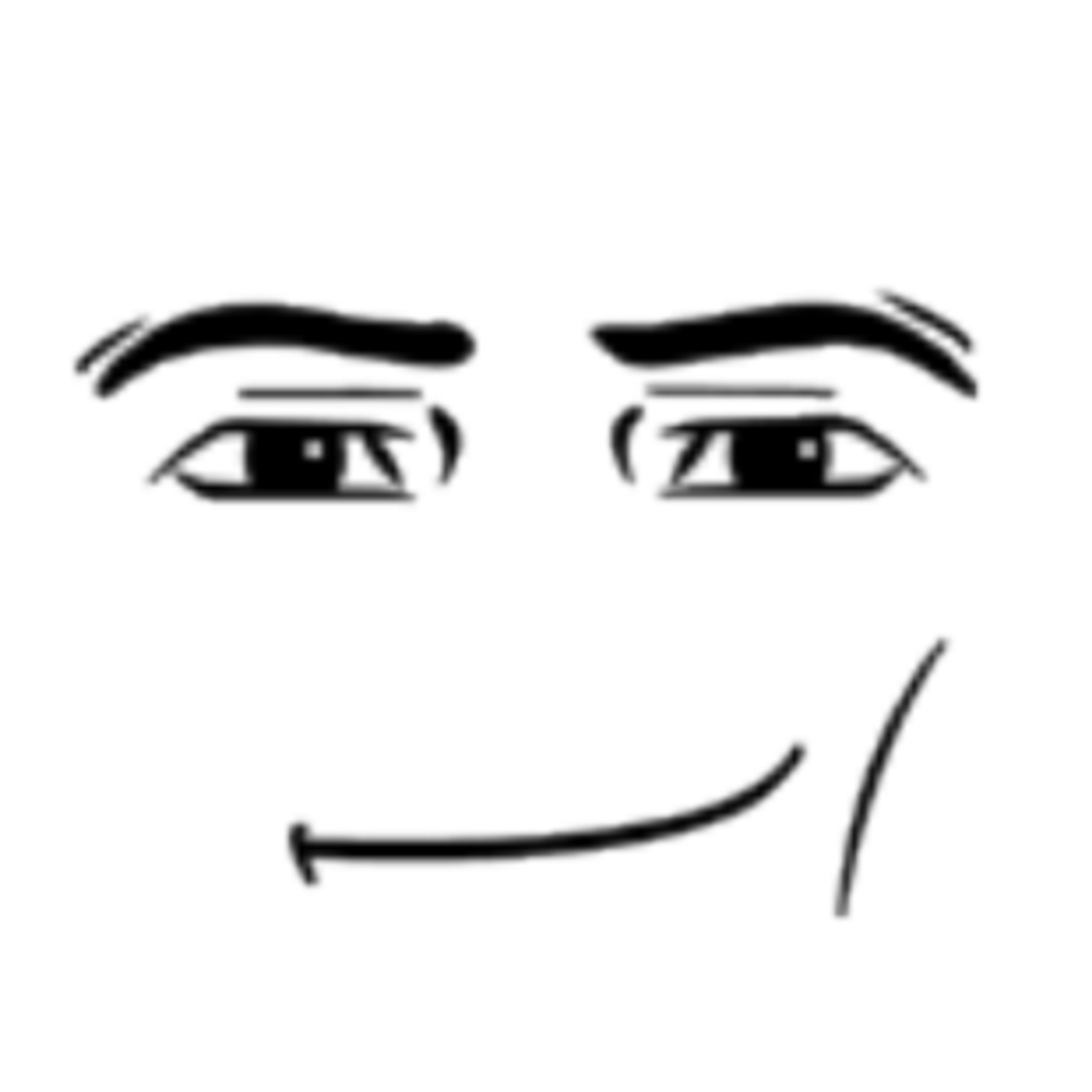 A detailed illustration of a masculine, chiseled face with a serious, intense expression.