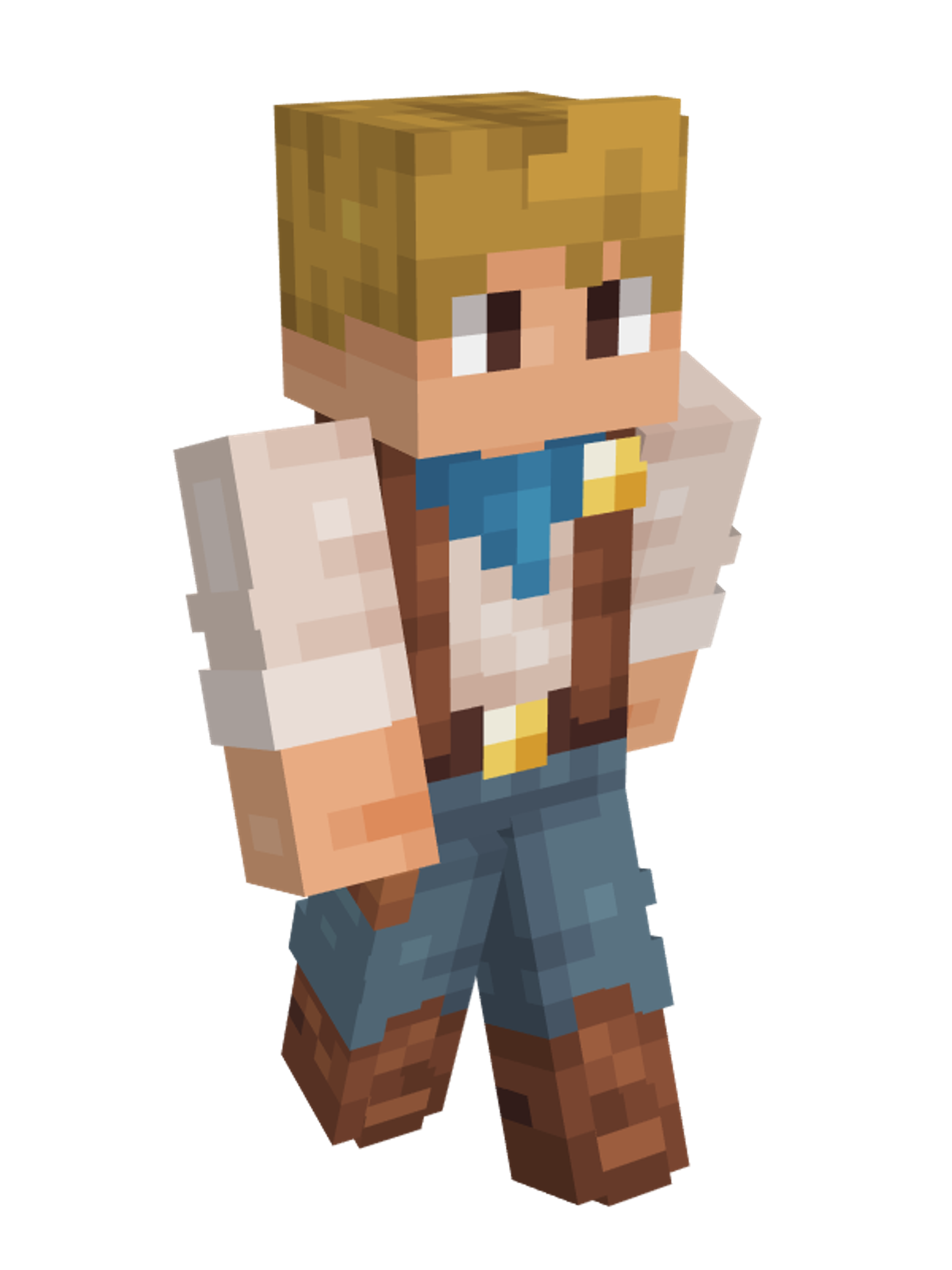 A pixelated character wearing a cowboy hat and sheriff's badge