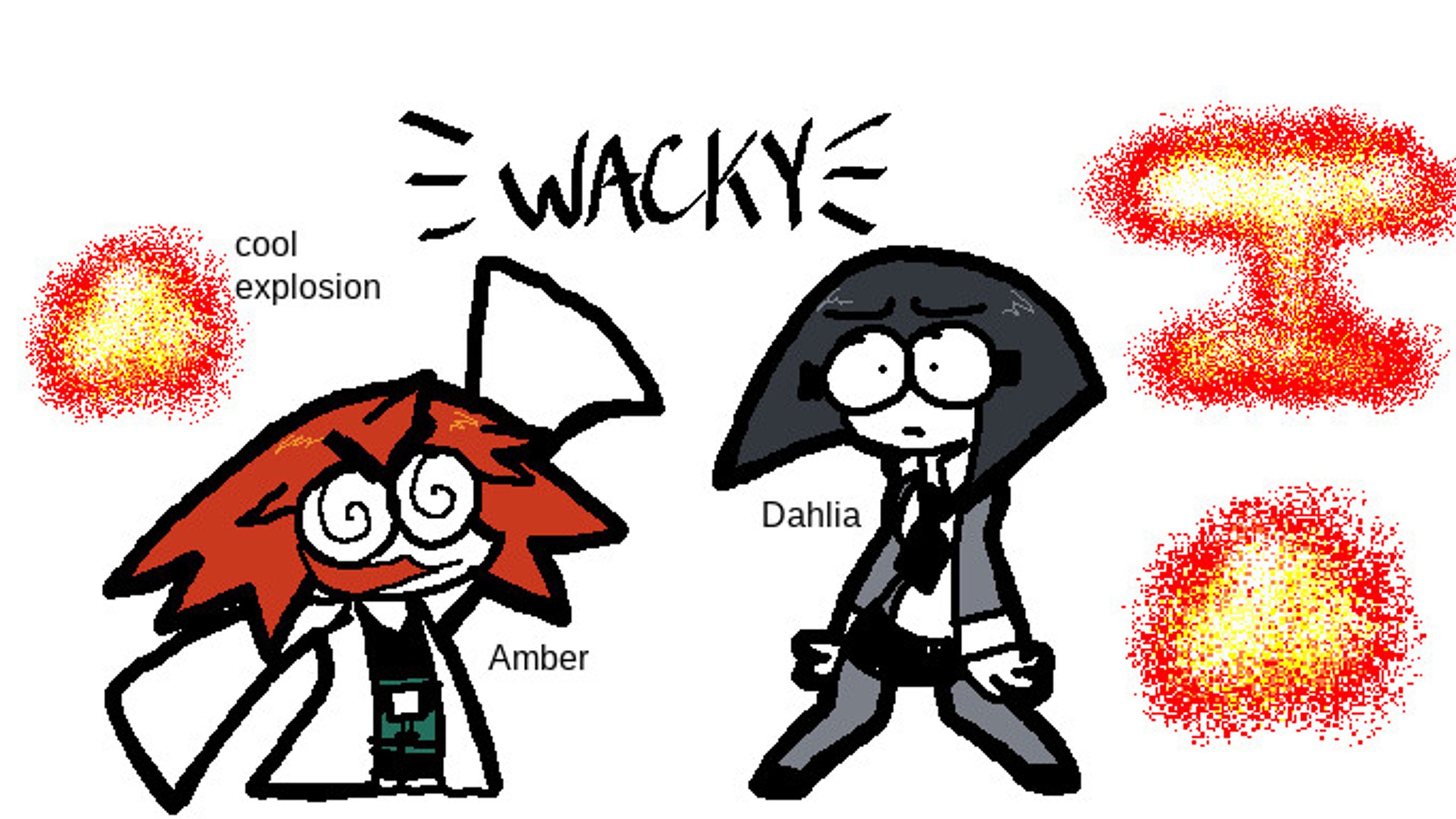 Two cartoon characters with a wacky, stylized art style