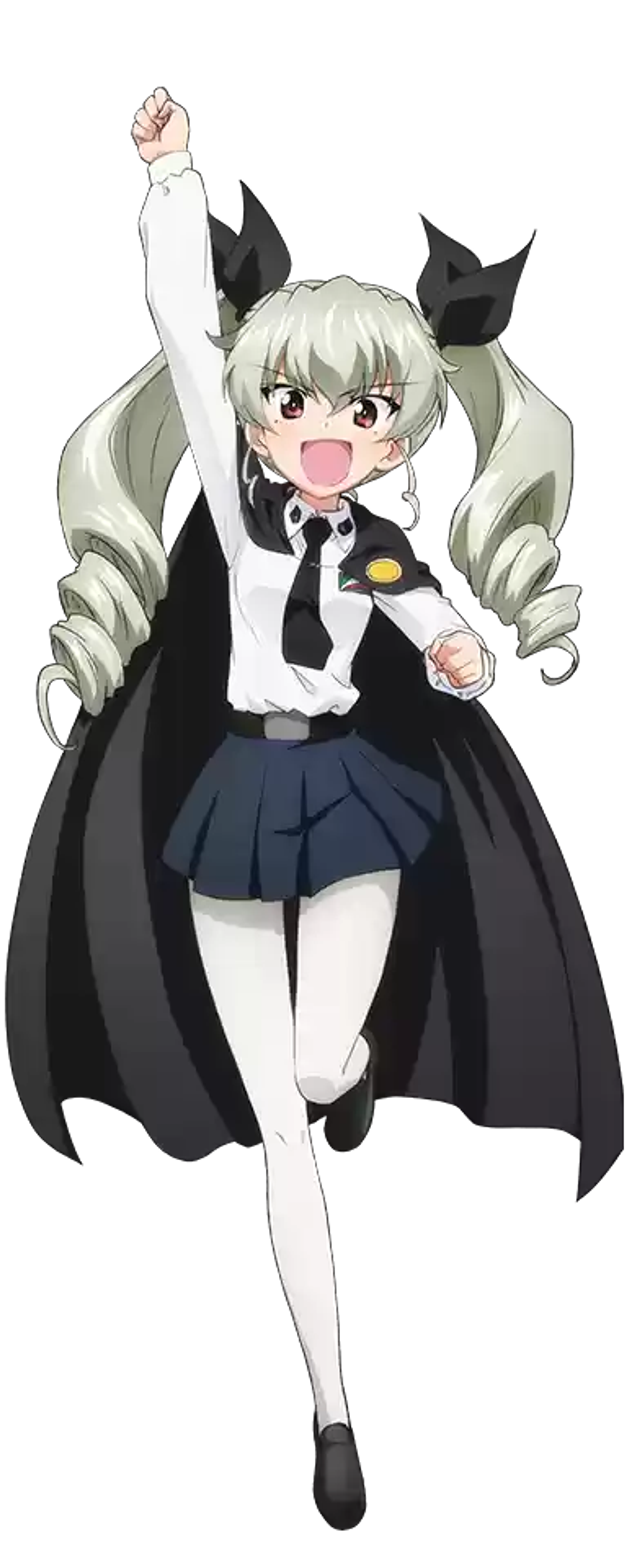 An anime-style character in a school uniform with a determined expression