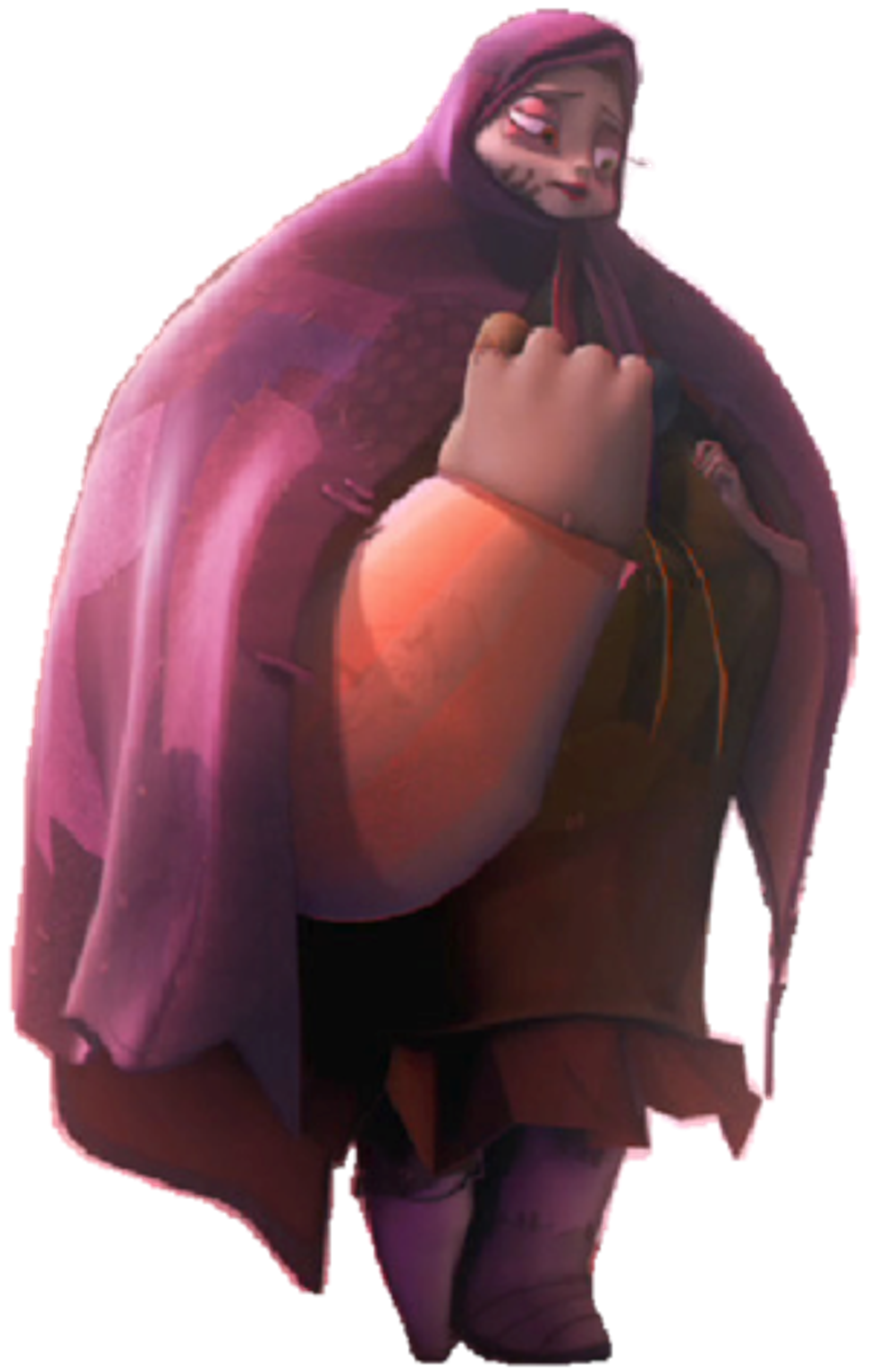 A large, monstrous creature with a friendly, feminine demeanor