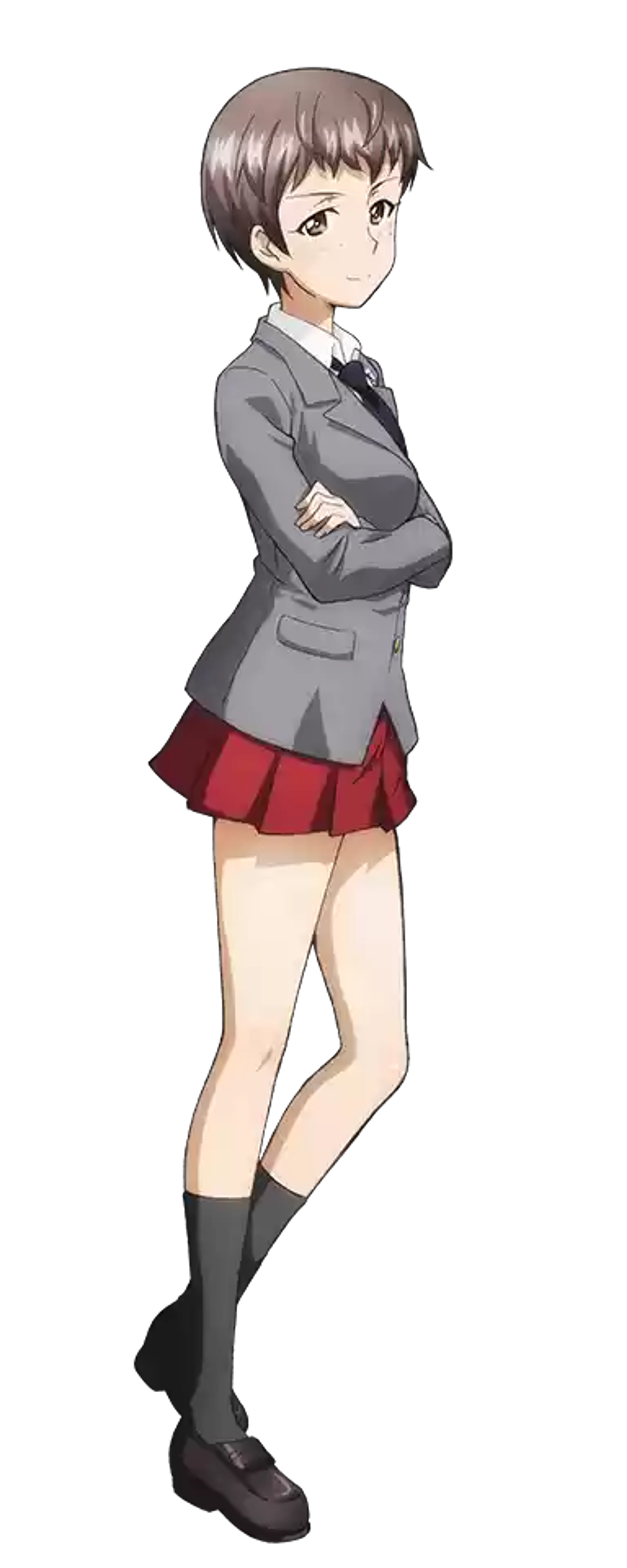 An anime-style character named Naomi, the ace gunner of the Saunders University High School Sensha-dō team.