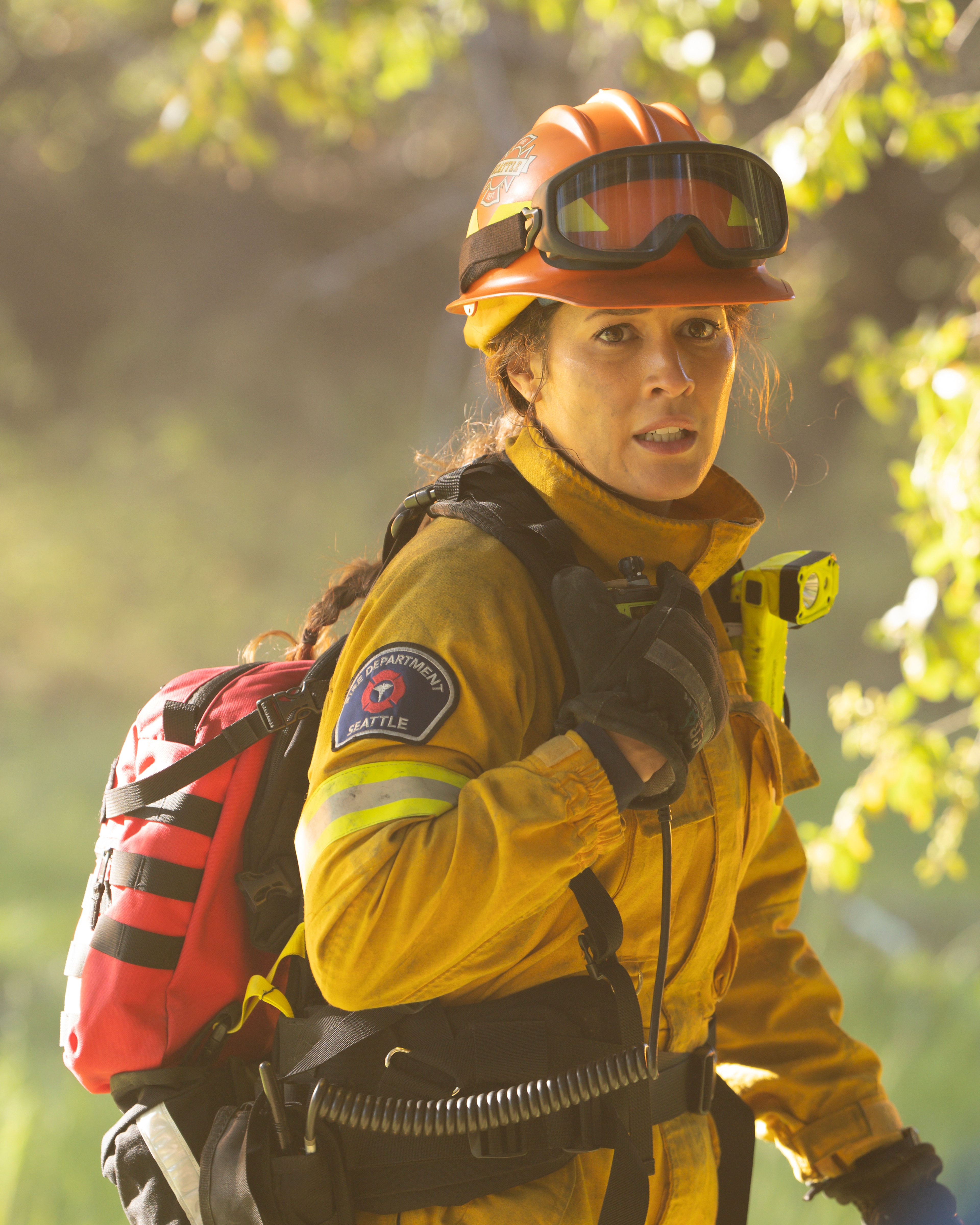 Female firefighter in professional attire