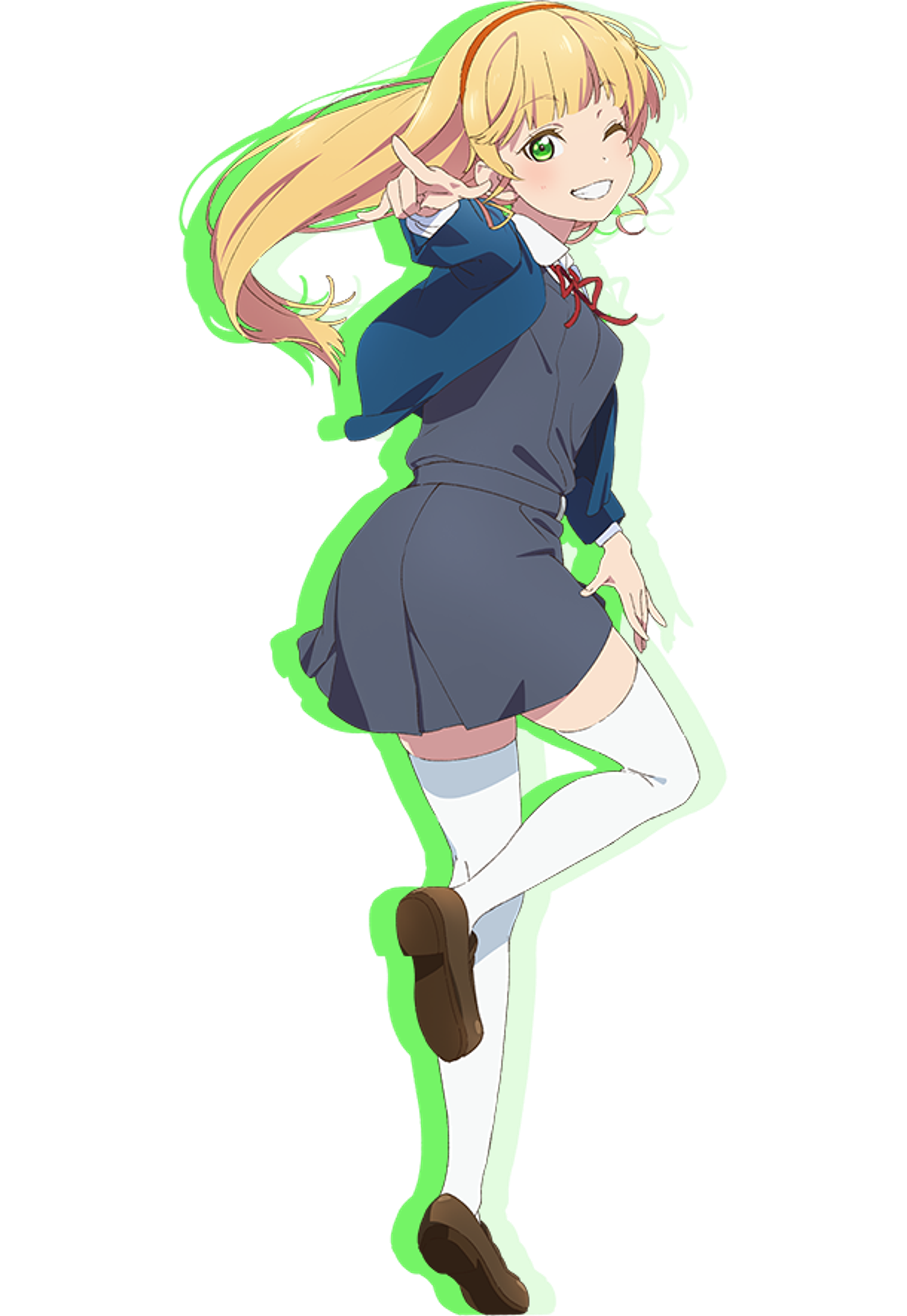 A confident and ambitious young woman in a school uniform