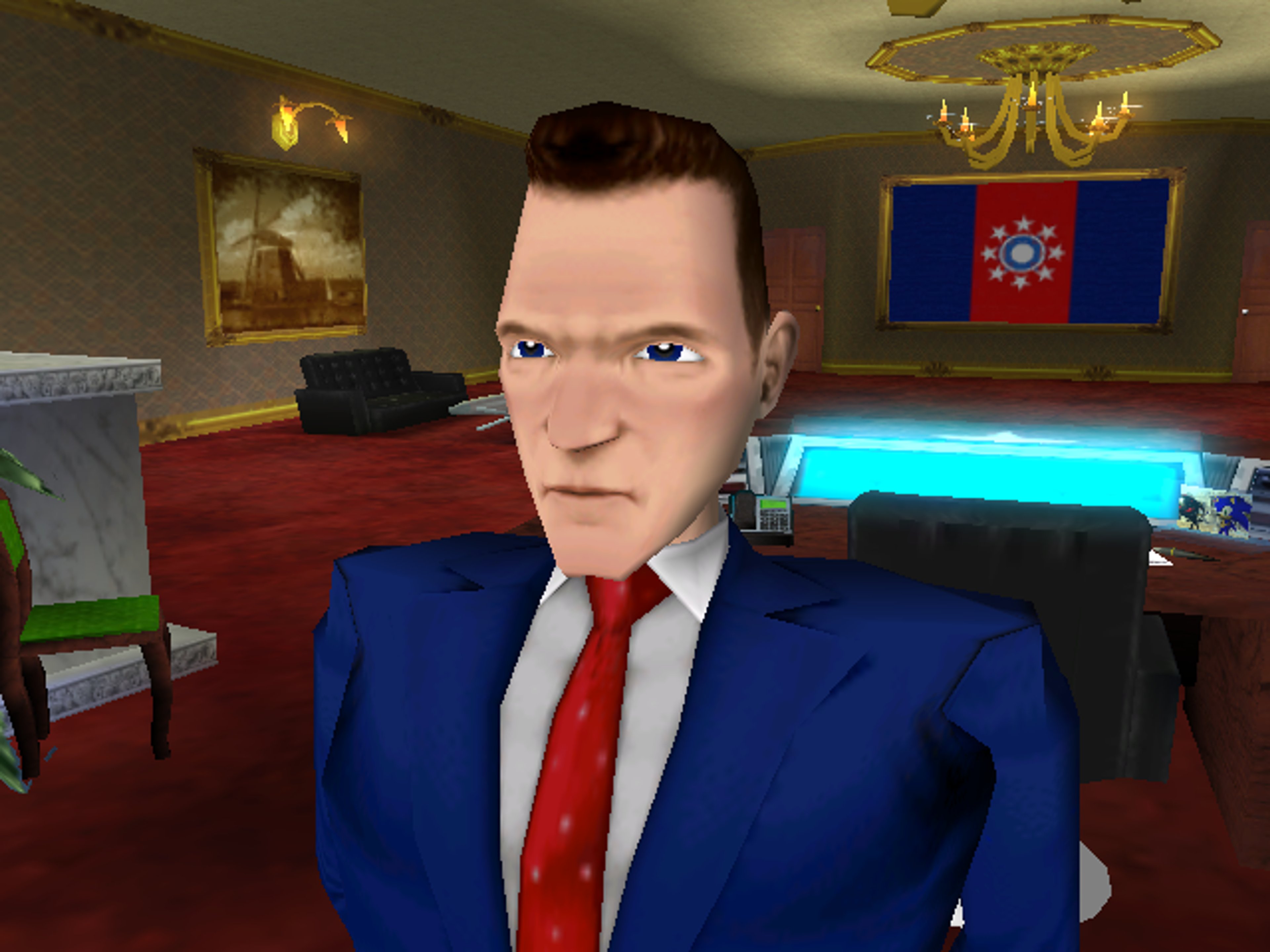 A middle-aged man in a suit, the President of the United Federation from the Sonic the Hedgehog universe.