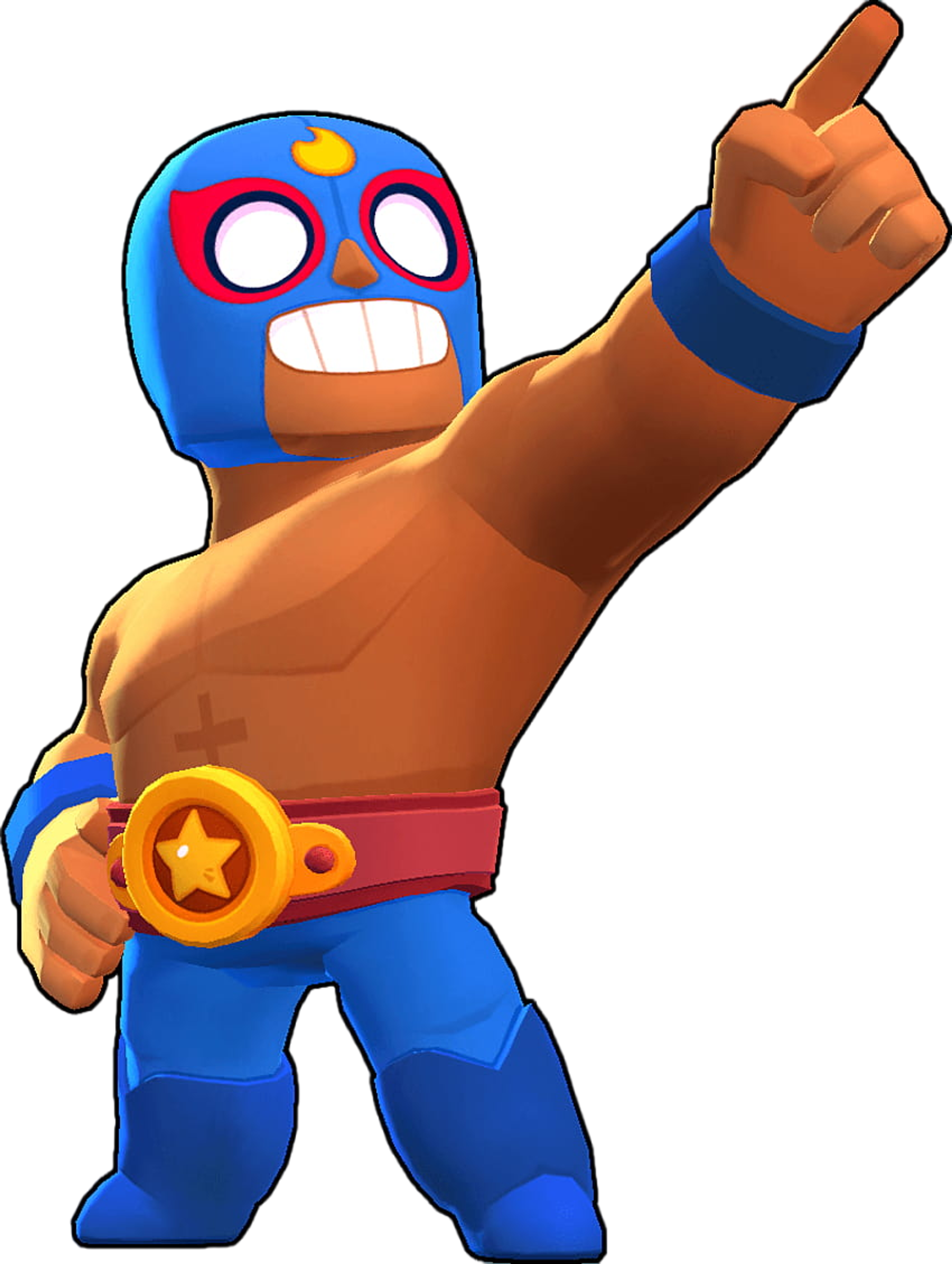 El Primo was once an ordinary wrestler until he was struck by a meteor from outer space, granting him superhuman strength and unrivaled charisma.,He rose to fame in the wrestling circuit, becoming a crowd favorite with his flashy moves and theatrical personality.,El Primo developed his signature Flying Elbow Drop after years of perfecting his craft in the wrestling ring.,Despite his success, El Primo struggles to win over his fellow performers, who often find his showboating and spotlight-stealing antics annoying.,He joined the Brawl Stars competitions to prove his worth as the greatest luchador in history and to showcase his meteor-given abilities.