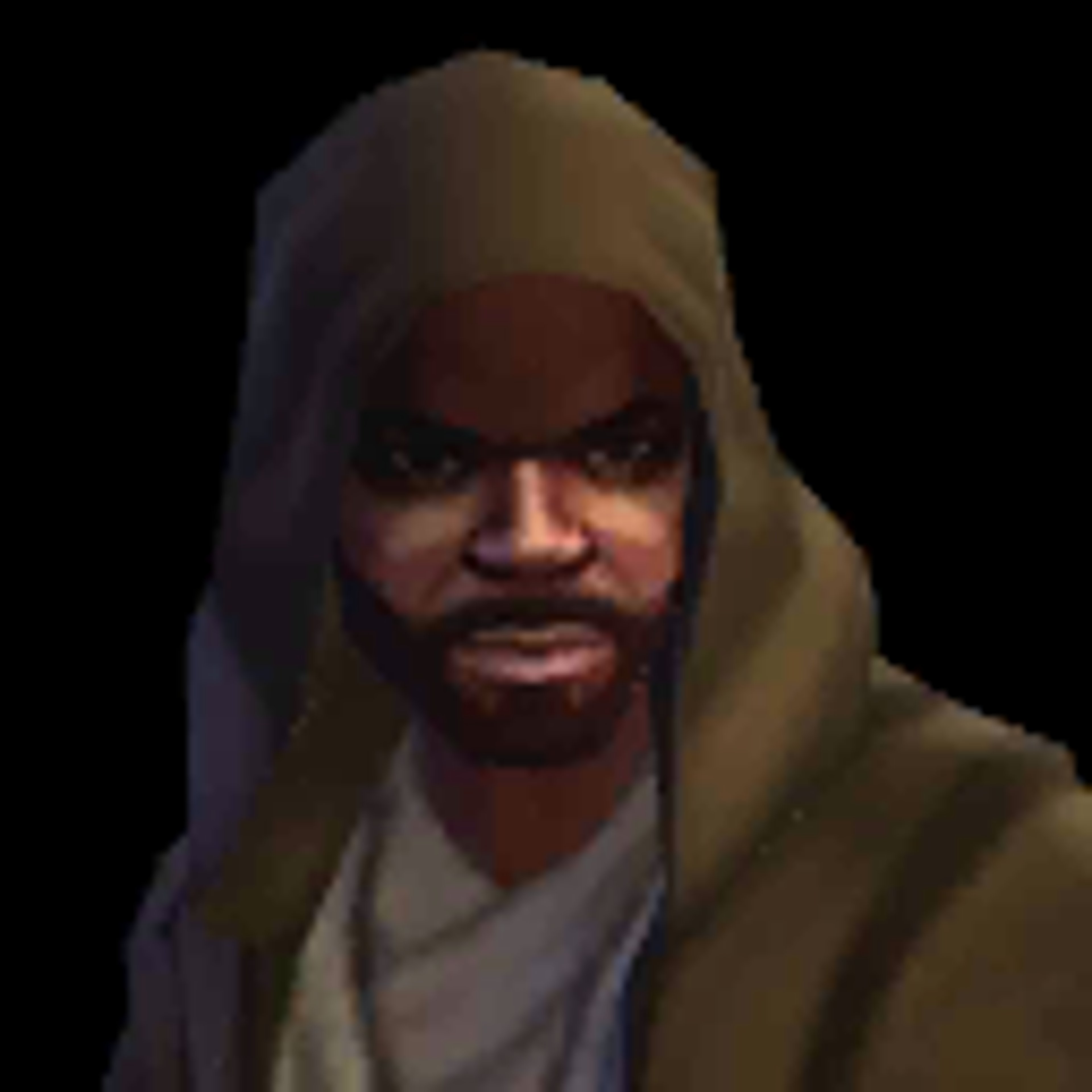 A Jedi Consular character wearing traditional Jedi robes and holding a blue lightsaber