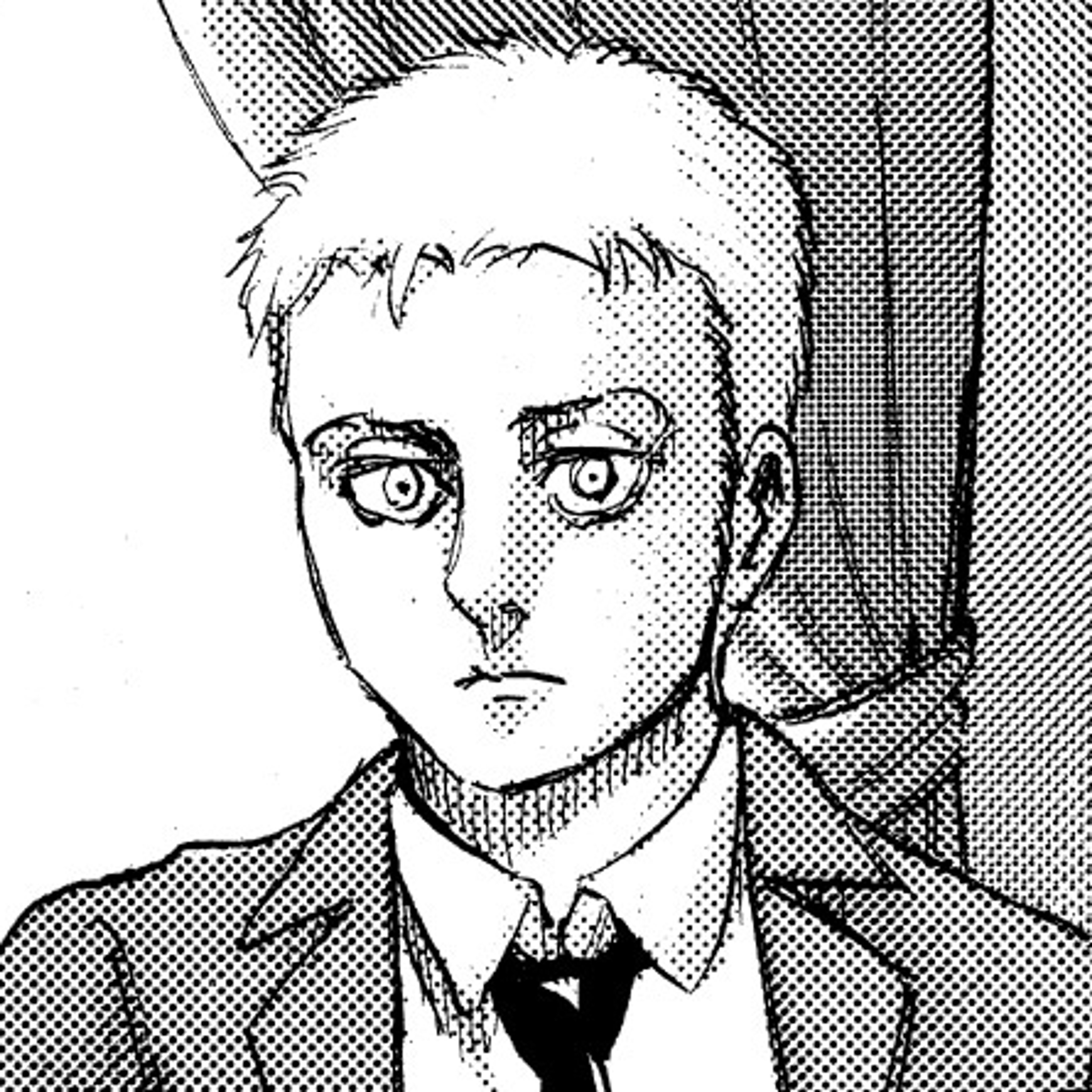 A detailed illustration of a young man in a military uniform