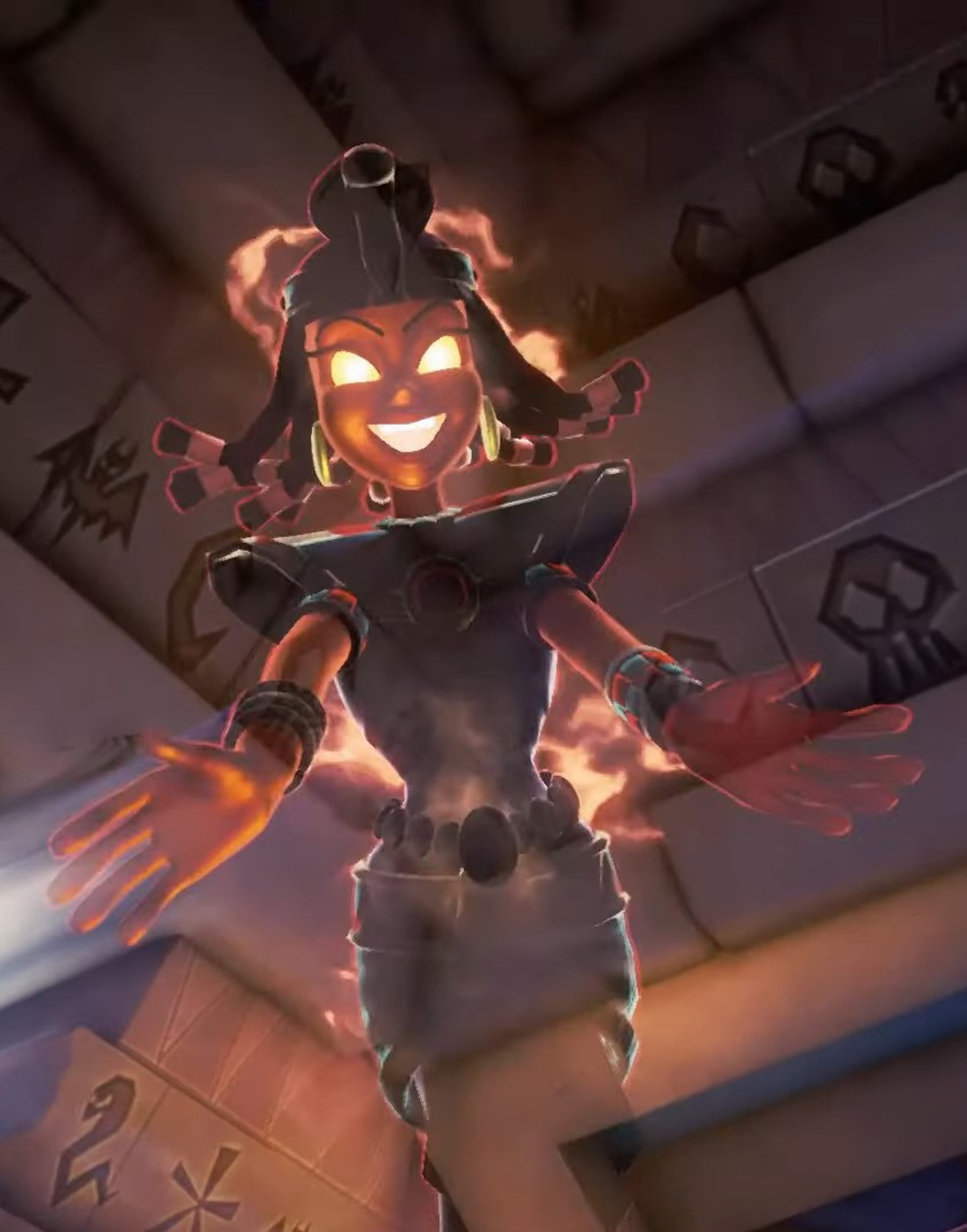 A detailed image of an ancient Egyptian queen with a spectral, mummy-like appearance, adorned with golden jewelry and a cobra-shaped crown.