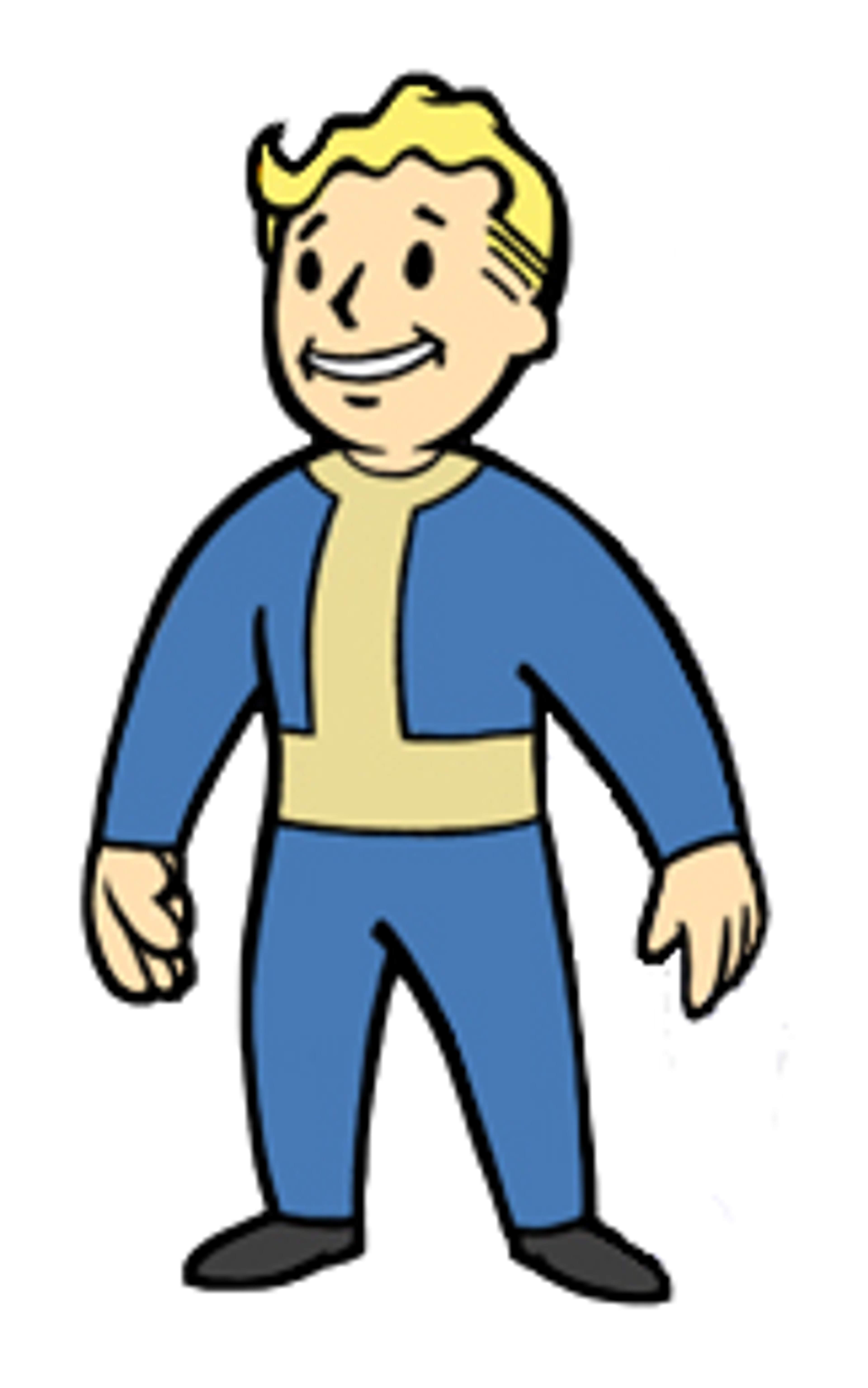 Cartoon character Vault Boy from the Fallout video game series