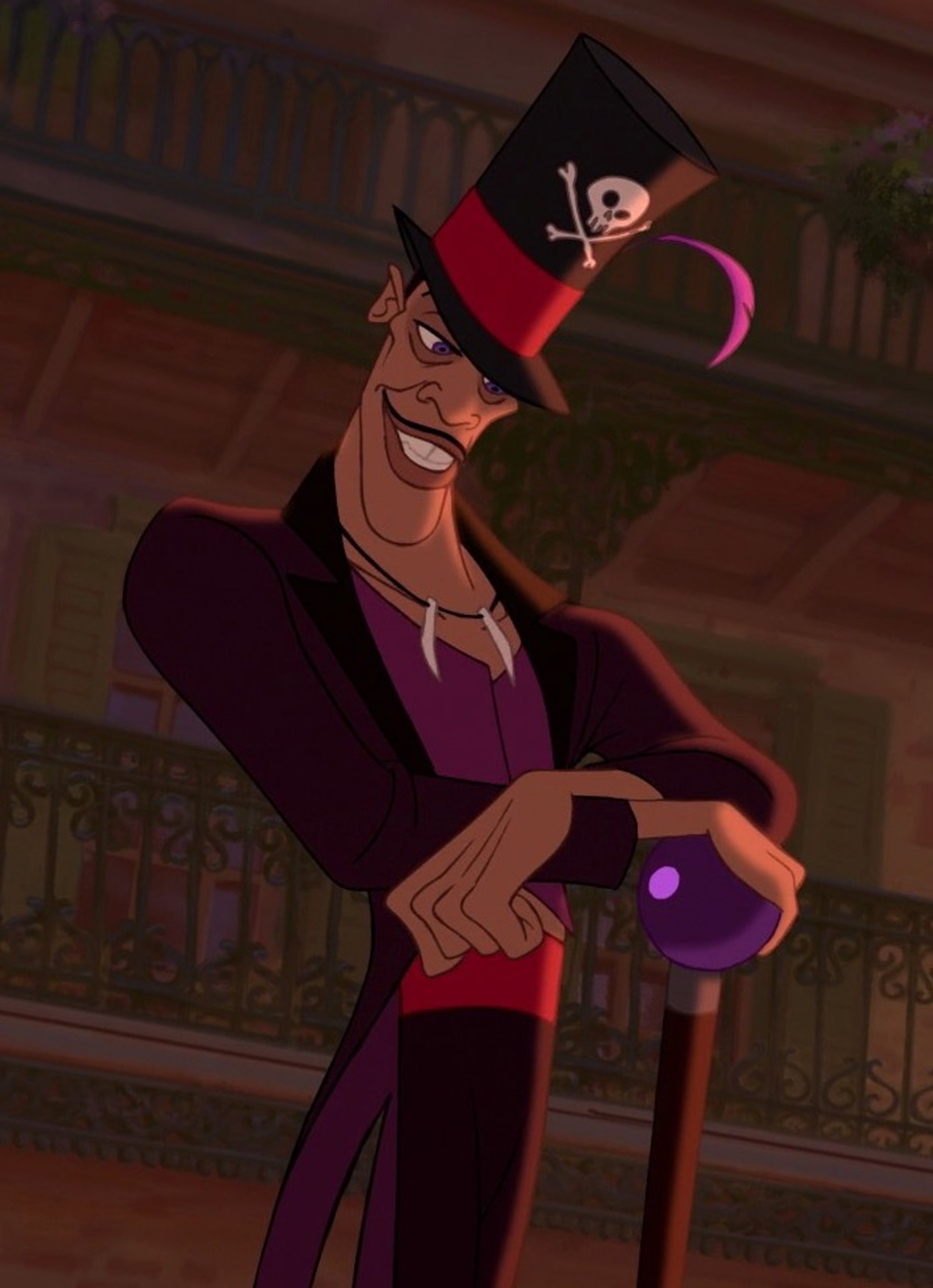 A sinister-looking voodoo witch doctor character from Disney's 'The Princess and the Frog'.