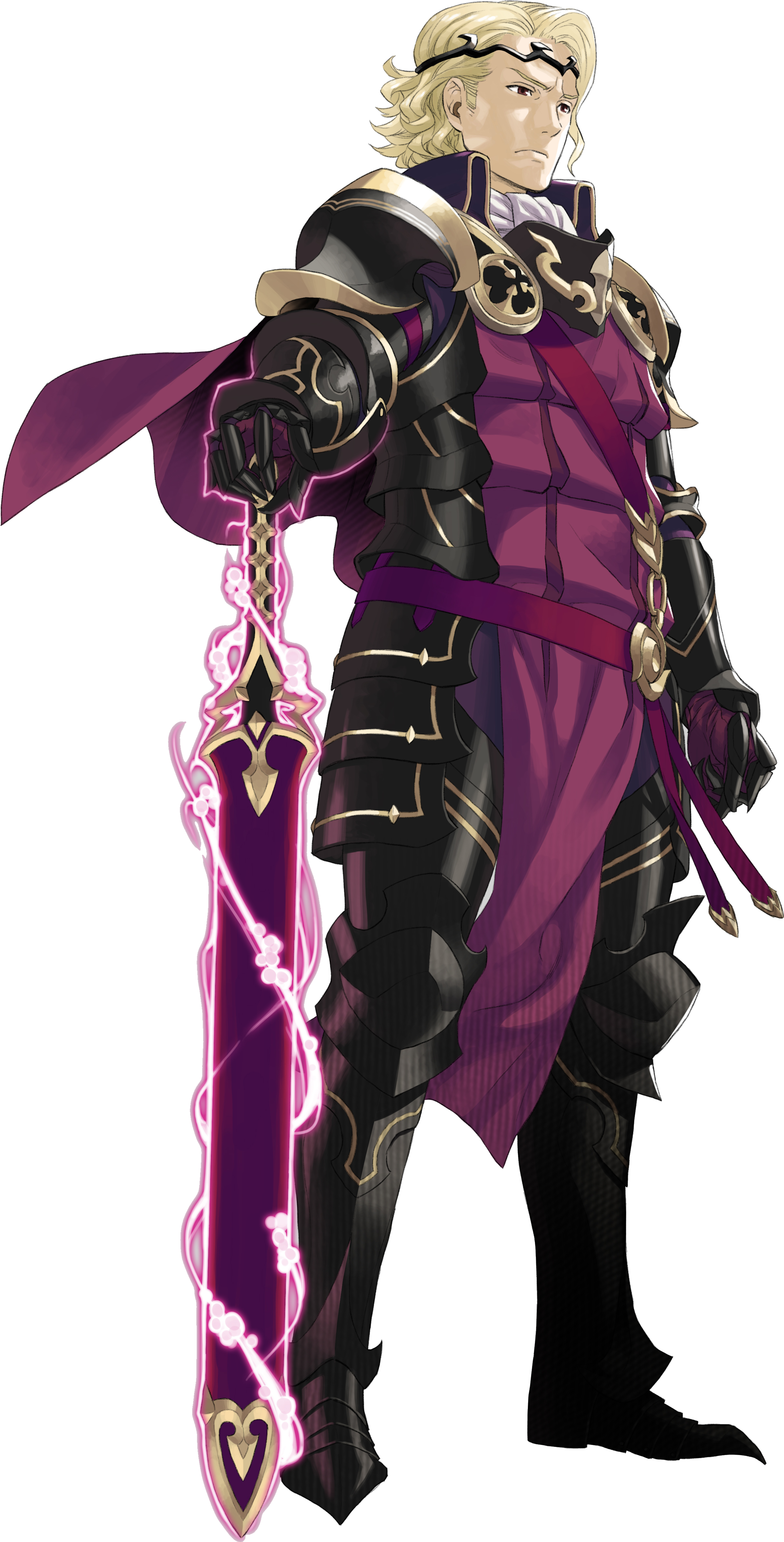 A male character in a dark outfit with a large glowing sword