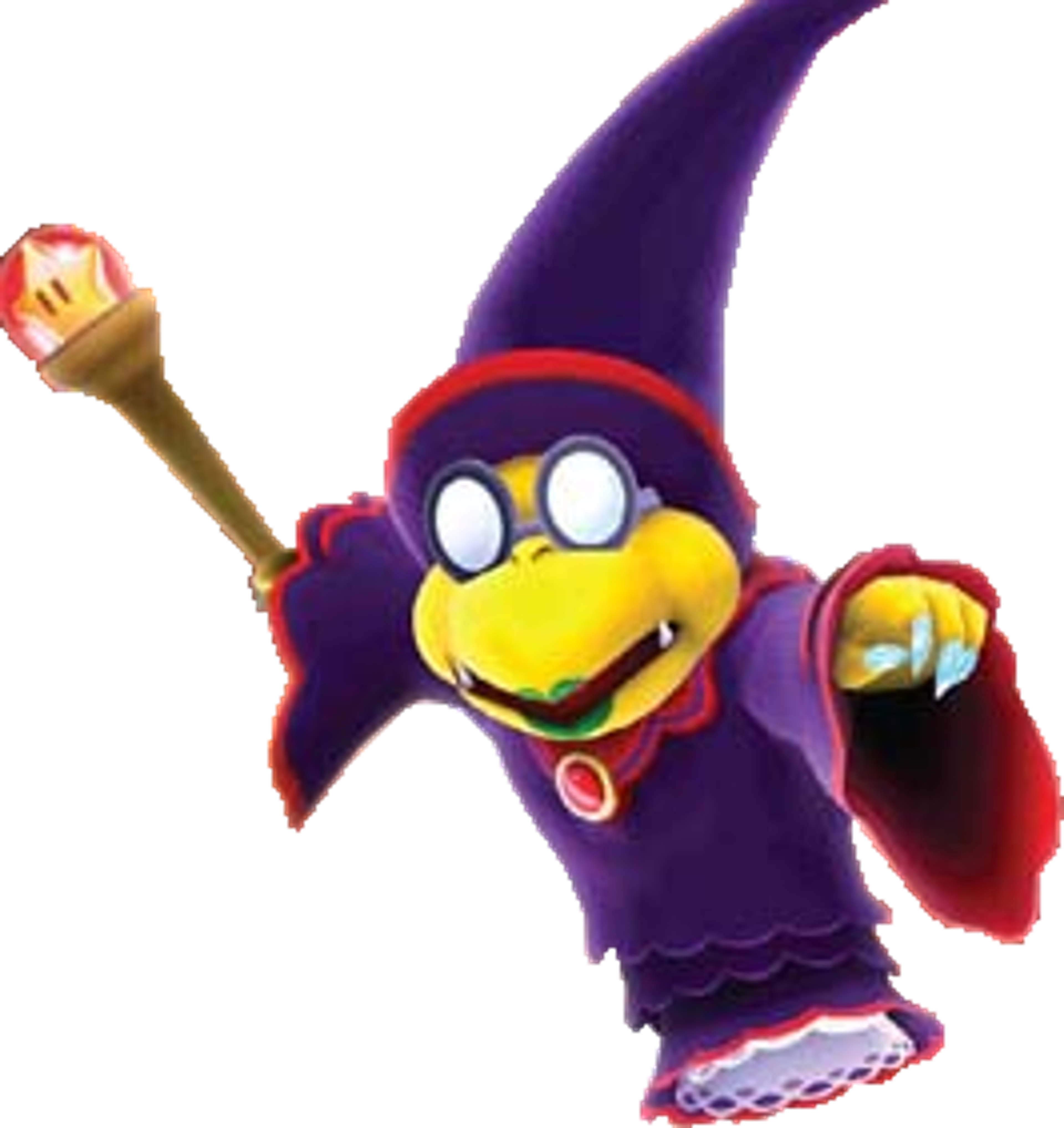 A large, imposing female Magikoopa character from the Super Mario Galaxy universe, holding a magical scepter.
