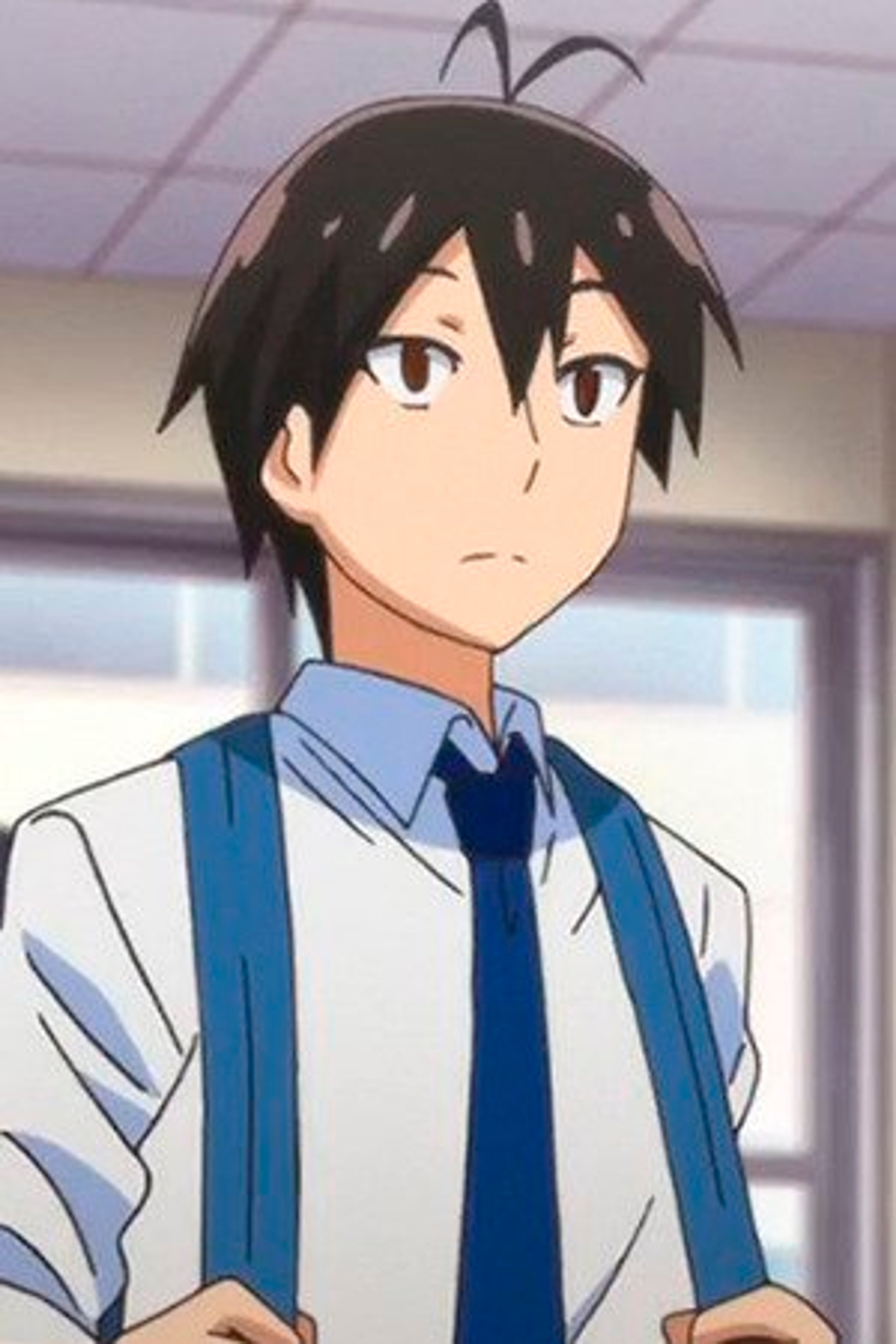 An anime-style character in a school uniform