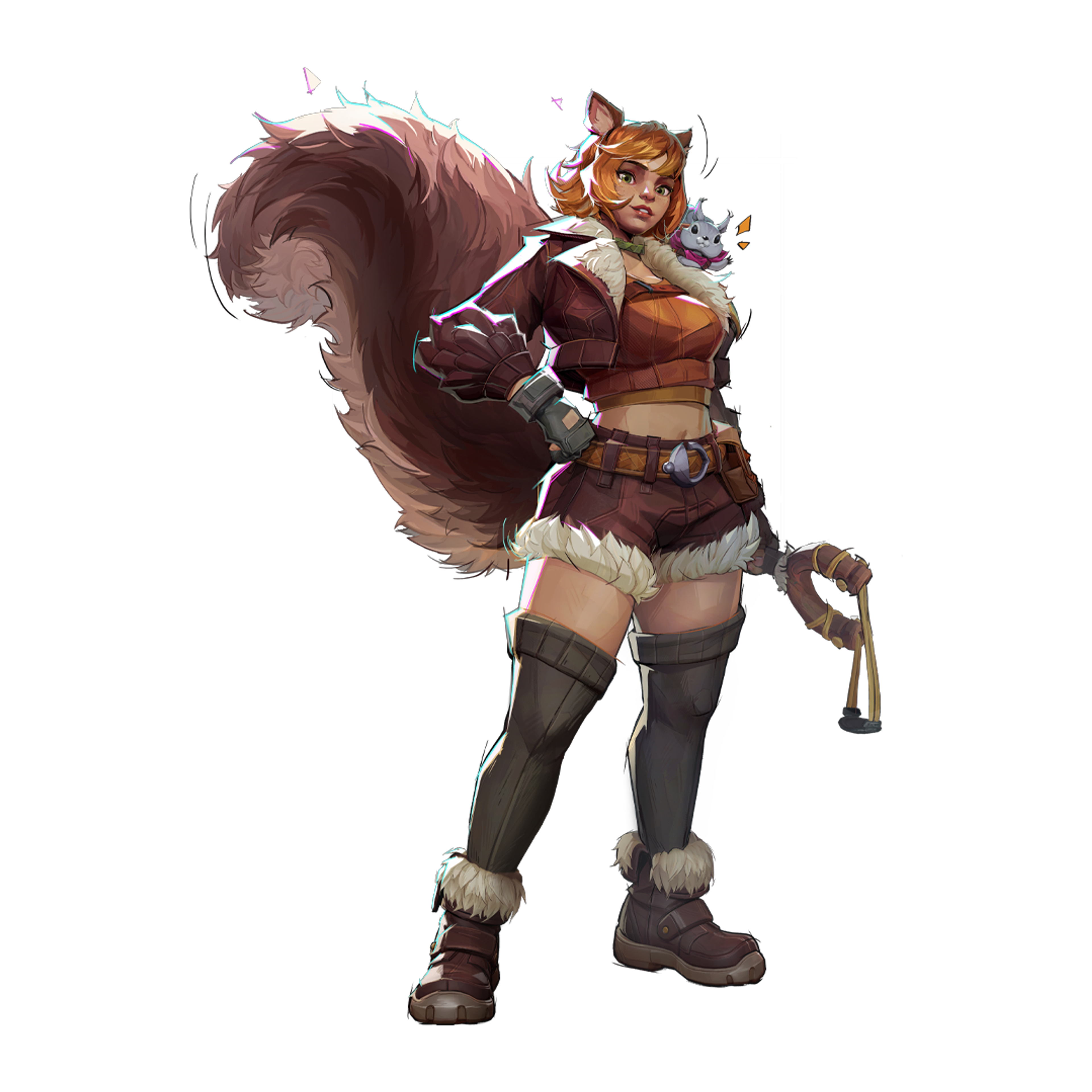 Squirrel Girl cartoon character in superhero costume