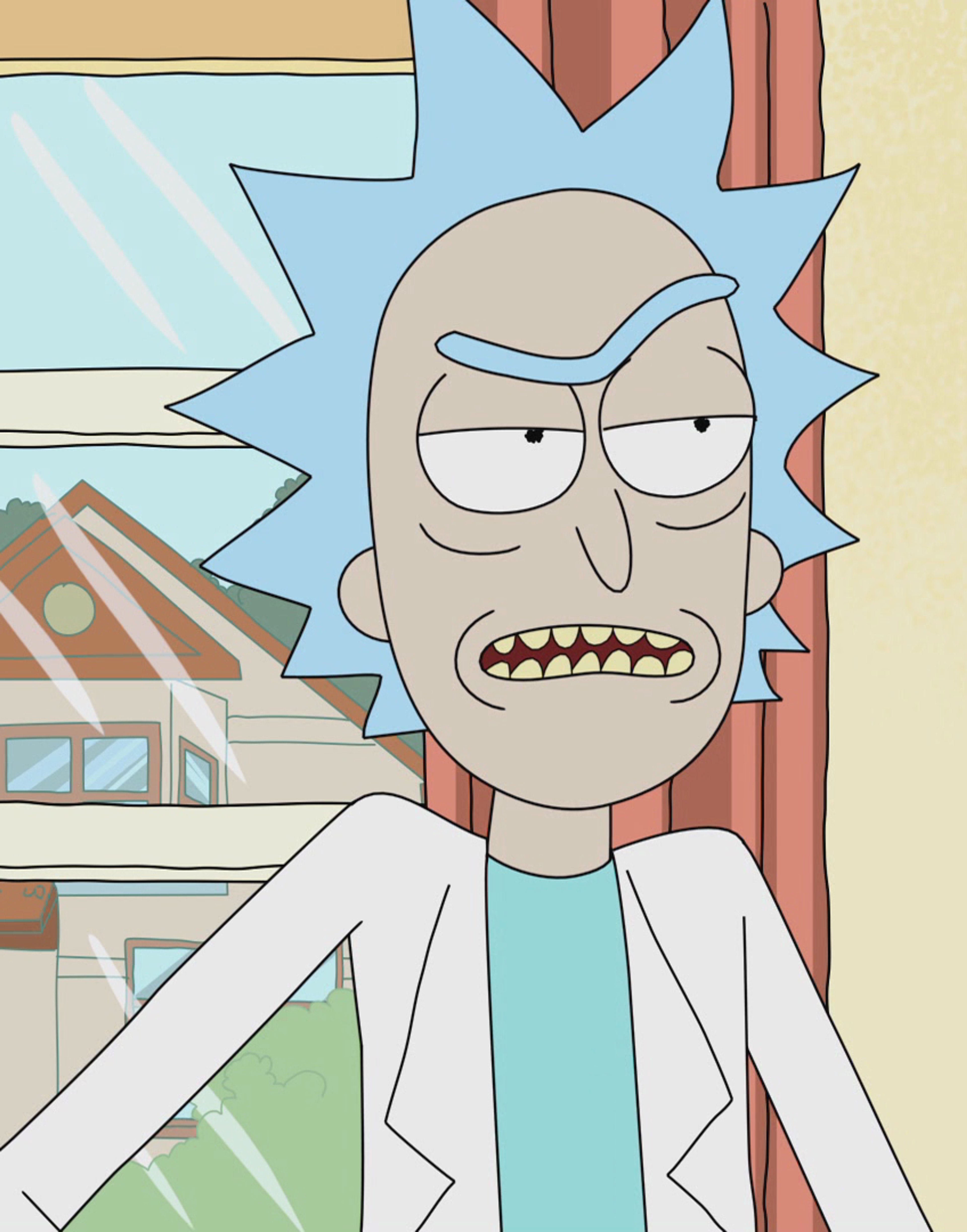 An illustration of the character Rick Sanchez from the TV show Rick and Morty